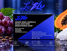 Load image into Gallery viewer, Le'Blu Grape Seed, Papaya & Kojic Acid Skin Brightening Soap (Dermatologist Recommended)