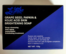 Load image into Gallery viewer, Le'Blu Grape Seed, Papaya & Kojic Acid Skin Brightening Soap (Dermatologist Recommended)